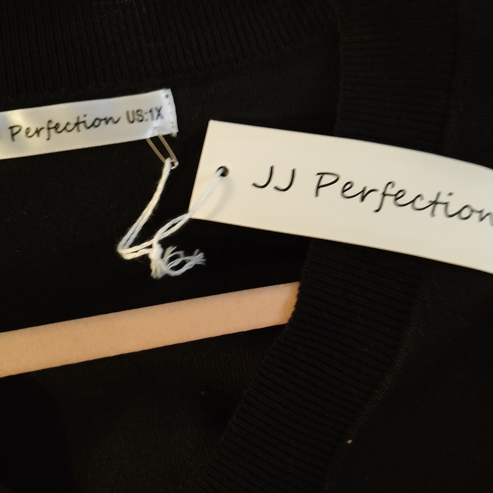 Black long sleeve v neck sweater 1X